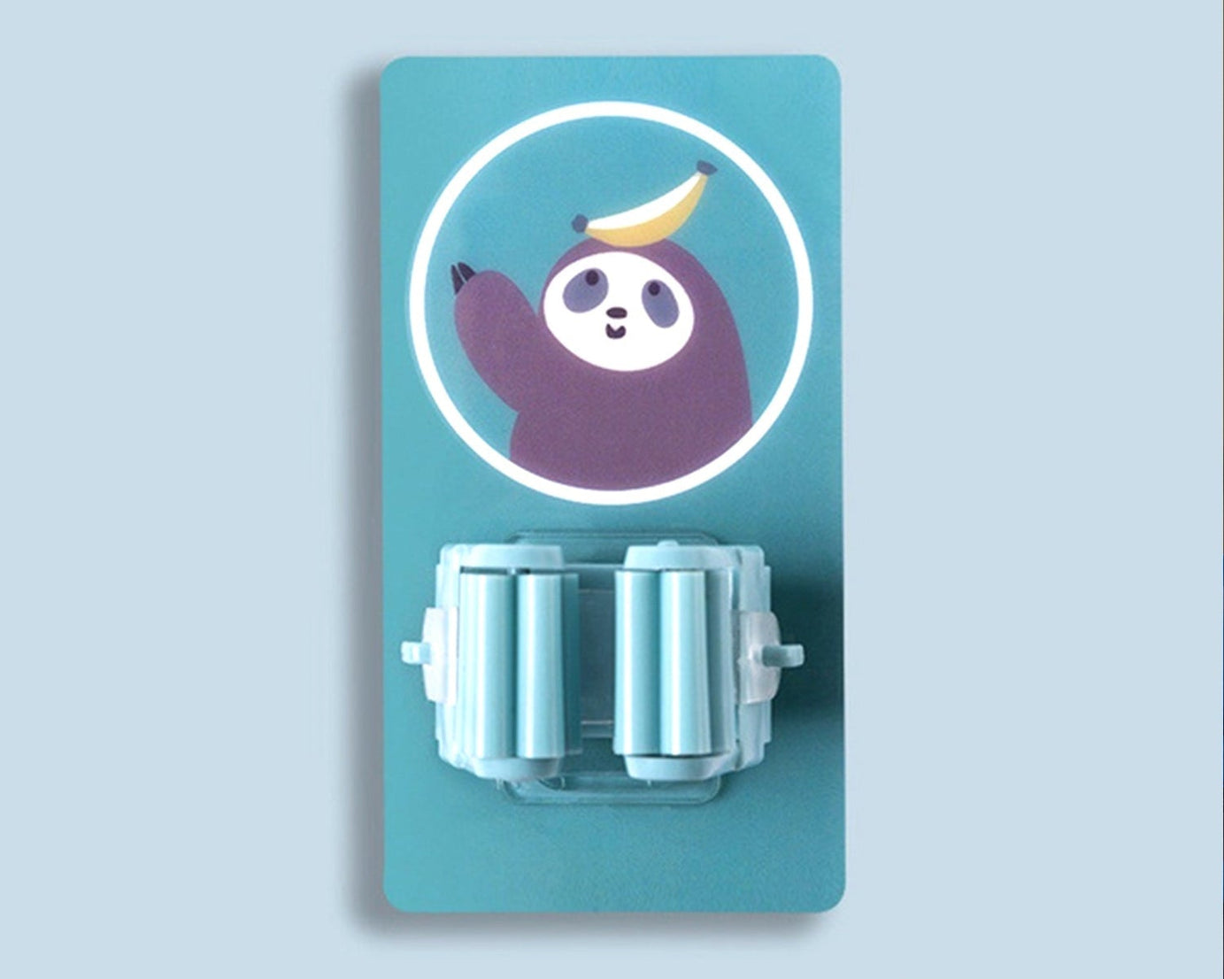 Magic sticker series mop and broom holder for organized storage.