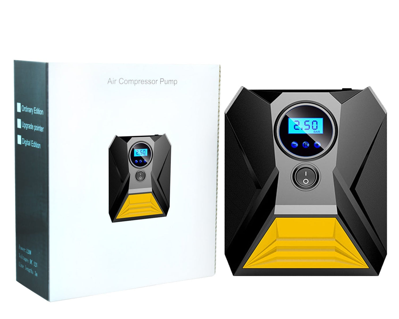 Portable digital air compressor pump for car tires