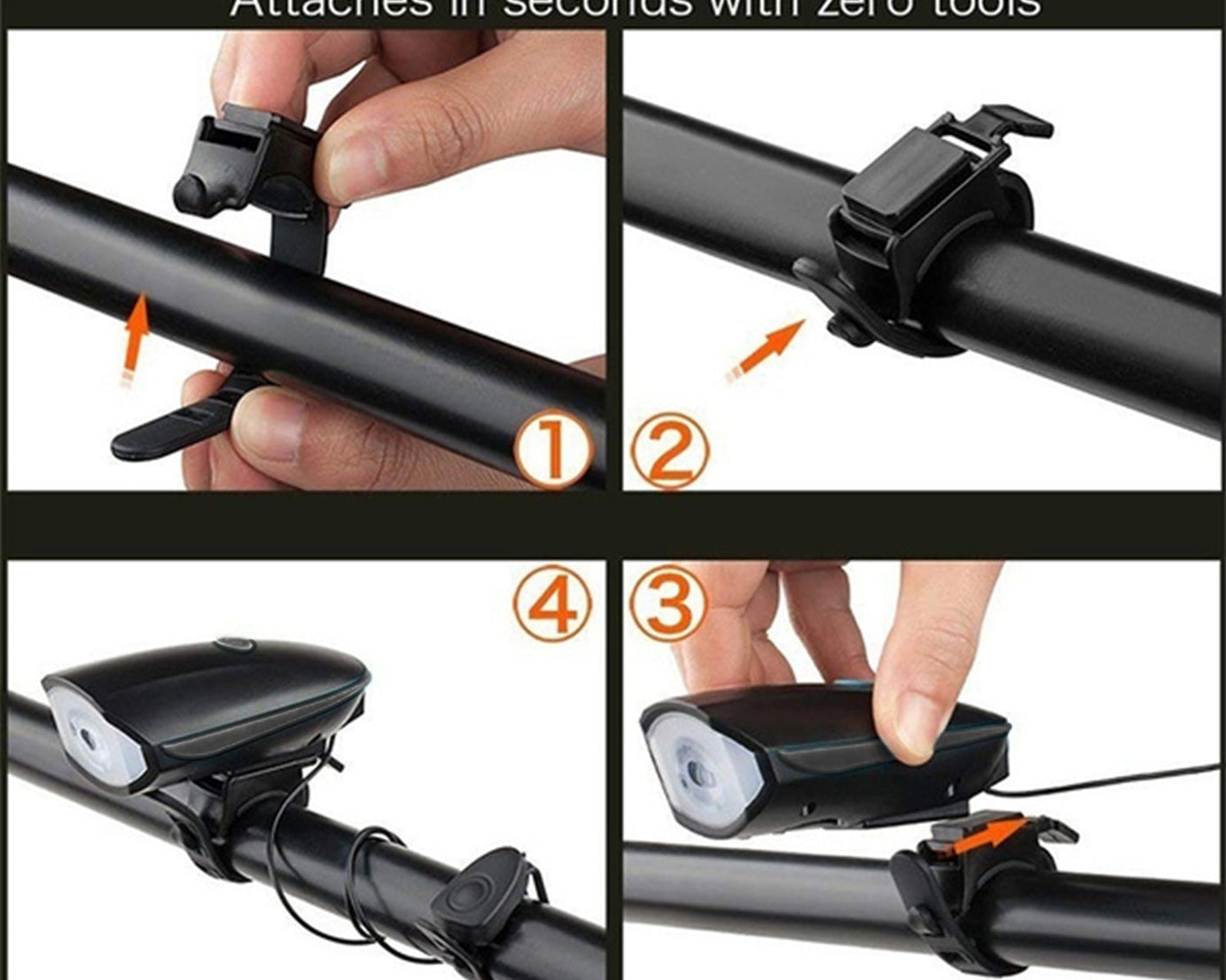 Horn with battery compartment.