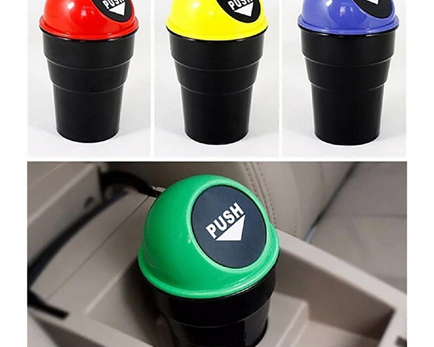 Mini dustbin for car use, with practical features