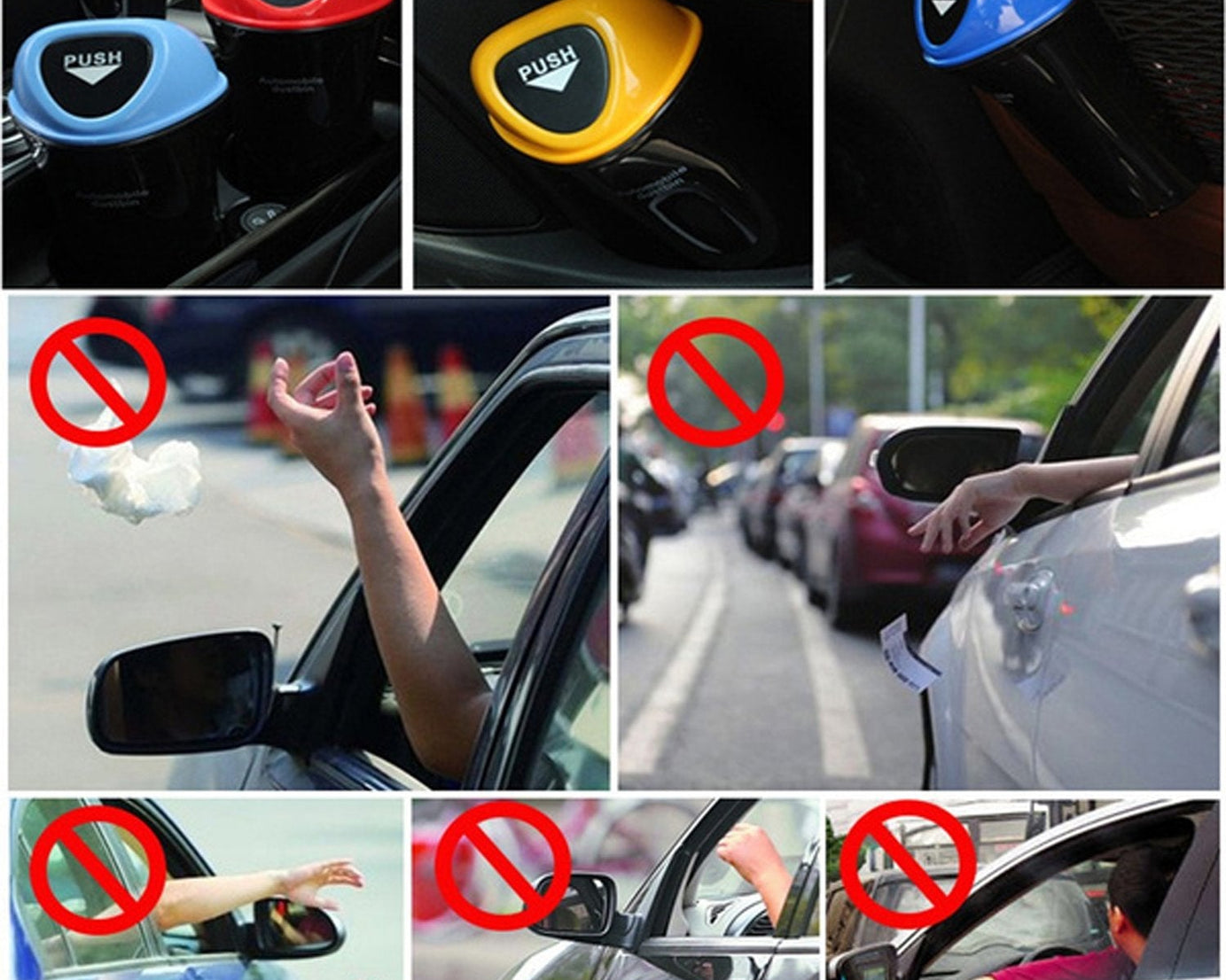 Compact trash bin for car, easy to install and use