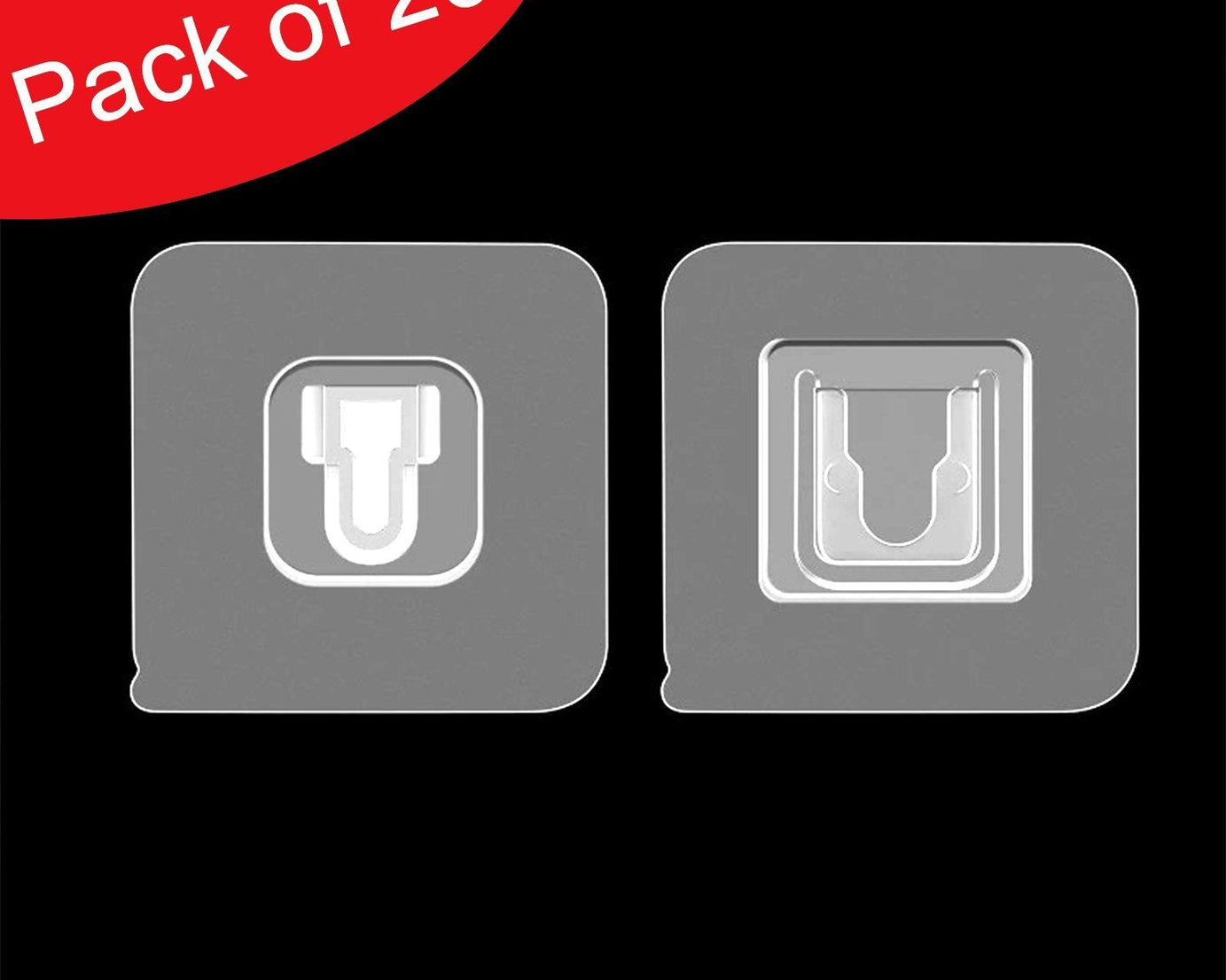 Heavy duty adhesive wall hooks, pack of 20, for versatile hanging.