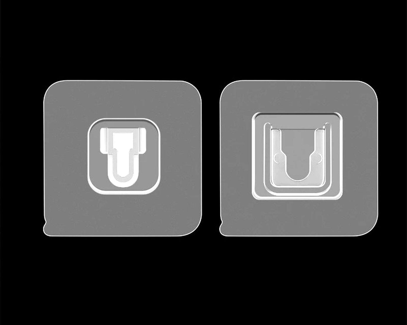 Magic adhesive wall hooks, heavy duty, pack of 20, for strong hold.