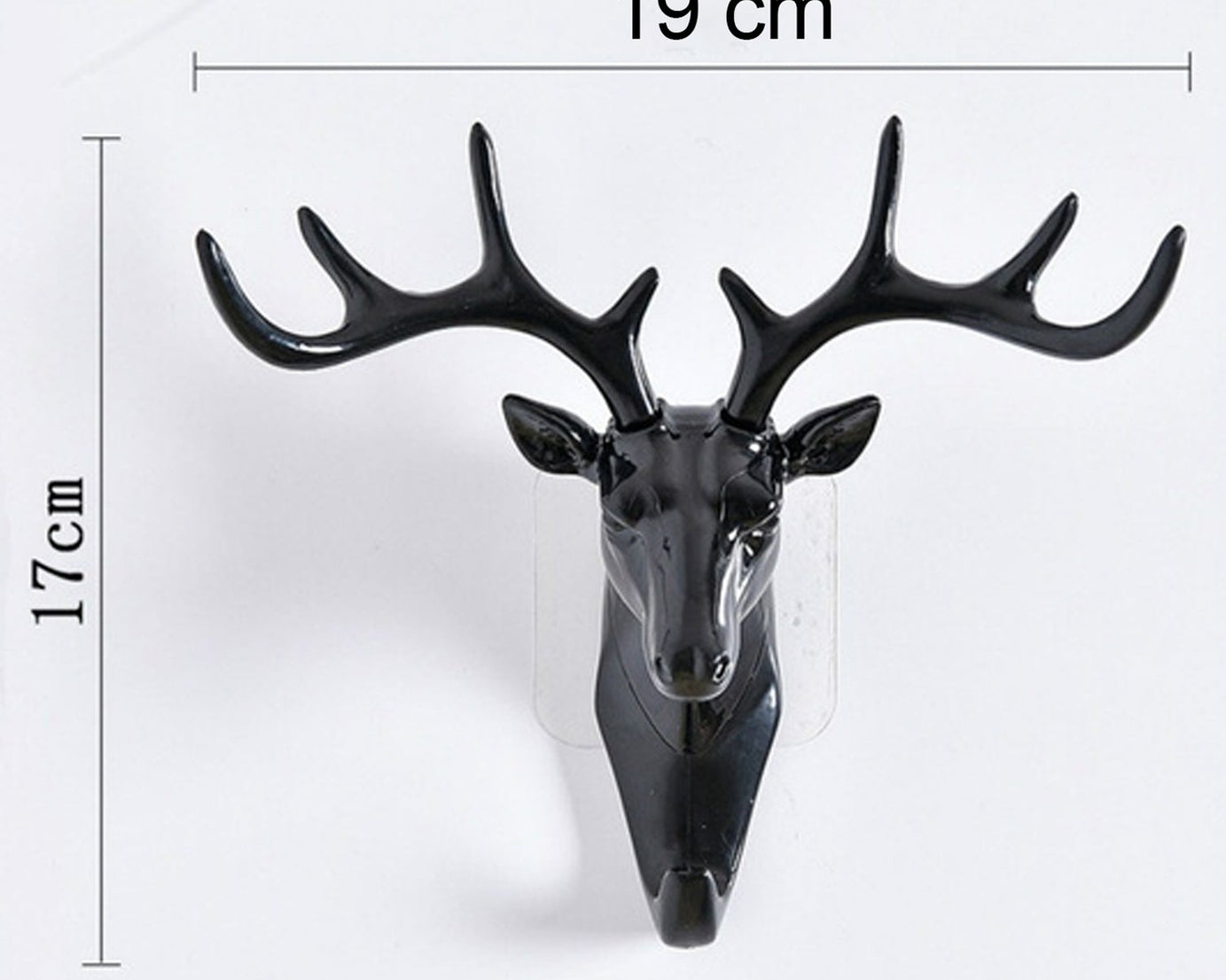 Self-adhesive deer head hanger for decorative use