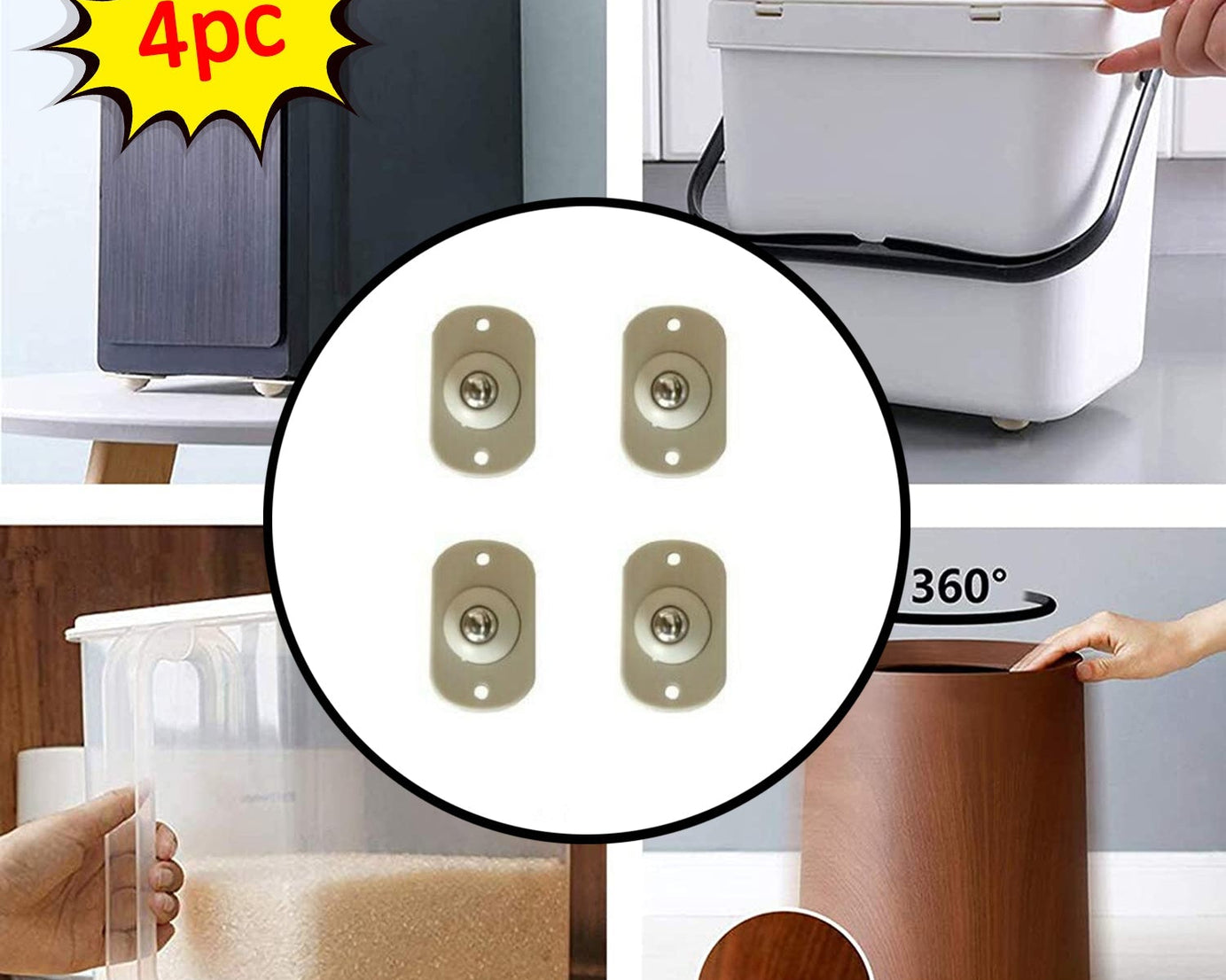 Self adhesive mini casters for easy furniture movement