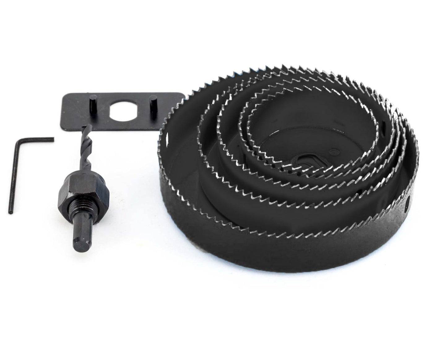 Hole saw set in a tool kit