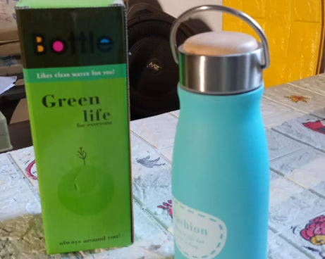 Stainless Steel Water Bottle With Handle, Fridge Water Bottle, Stainless Steel Water Bottle Leak Proof, Rust Proof, Hot & Cold Drinks, Gym Sipper BPA Free Food Grade Quality, Steel fridge Bottle For office / Gym / School (360 ML)