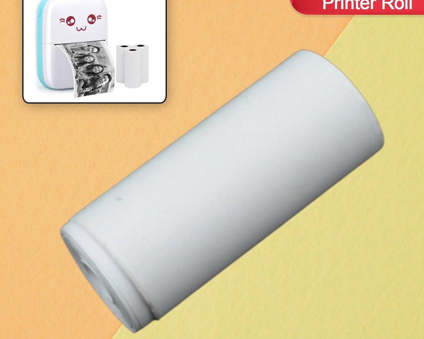 Small Thermal Printer Paper, Printing Paper Roll Aging Resistant Fast Color Rendering Portable Clear Printing for Travel (1 Pc / Printing Paper Roll )