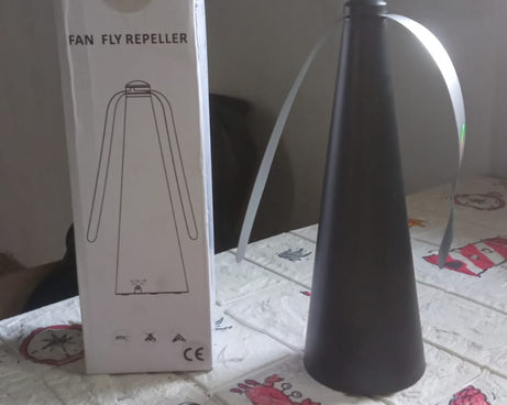 8416 Fly Protection Fan, Fly Repellent Fan, Non-Chemical Best Solution Flies Portable Fly Protection Fan, Battery and USB Operated Table Top, Insect Fly Fan for Indoor and Outdoor Use (Battery Not Included)