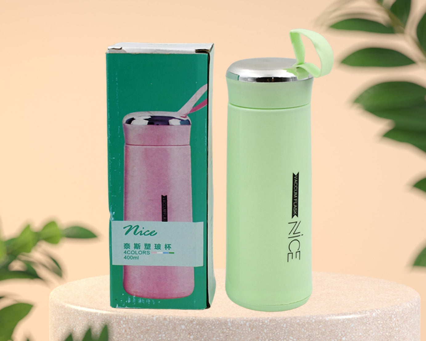 outdoor sport water bottle 400ml leak proof BPA-free for travel cold and hot water glass water bottle with daily water intake for gym and children (MOQ :-50 pc)