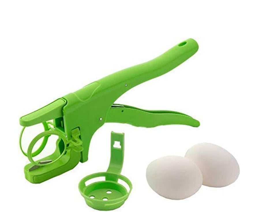 Convenient egg cracker with built-in separator.