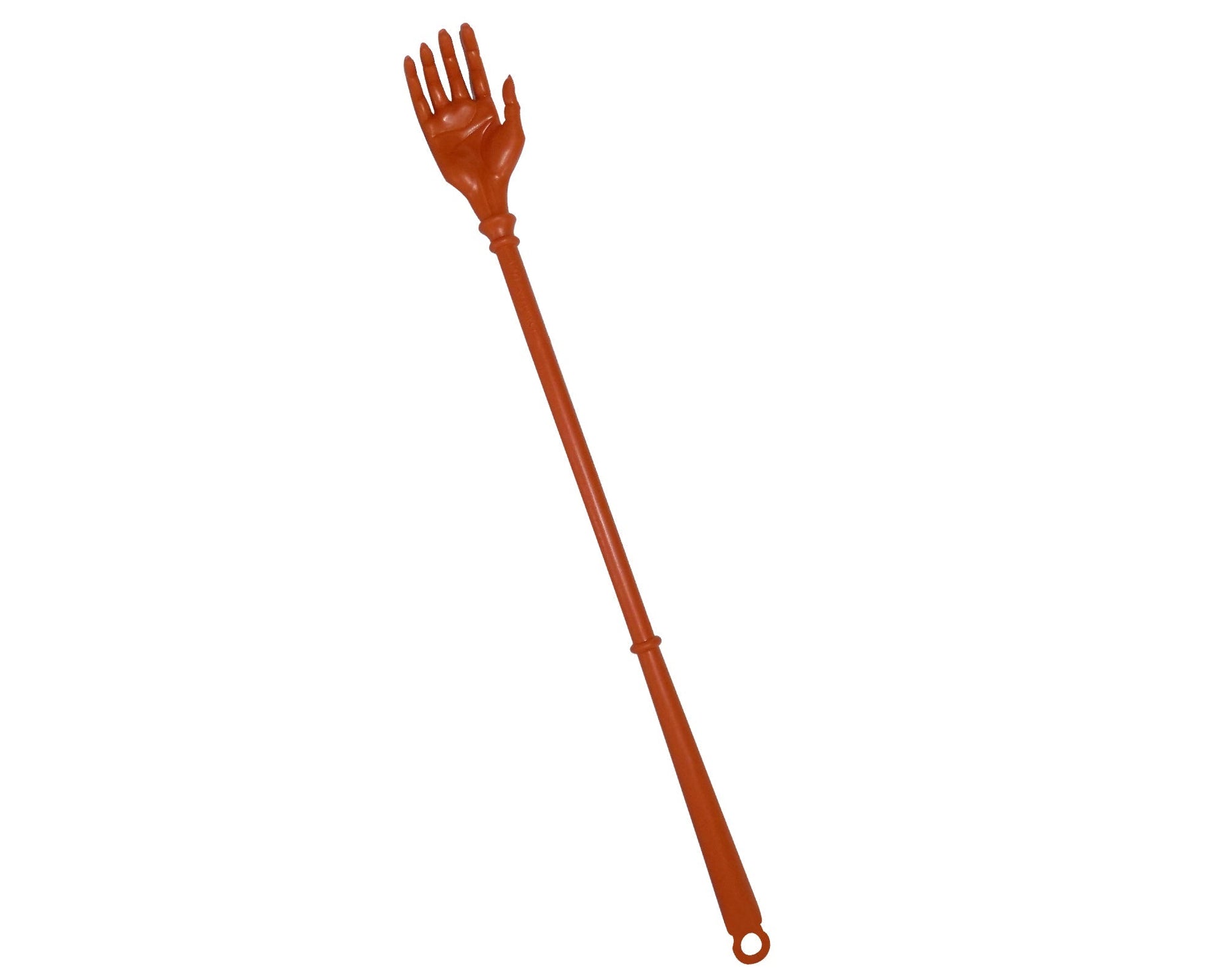 Khujli stick, long handle plastic back scratcher.