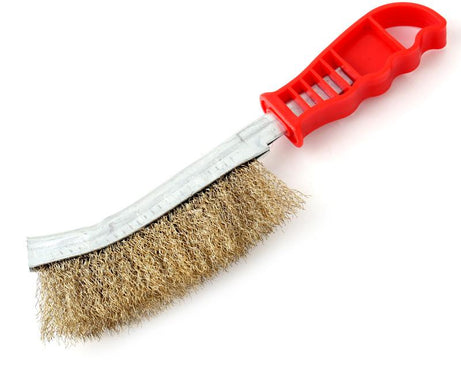 Handheld wire brush for cleaning metal