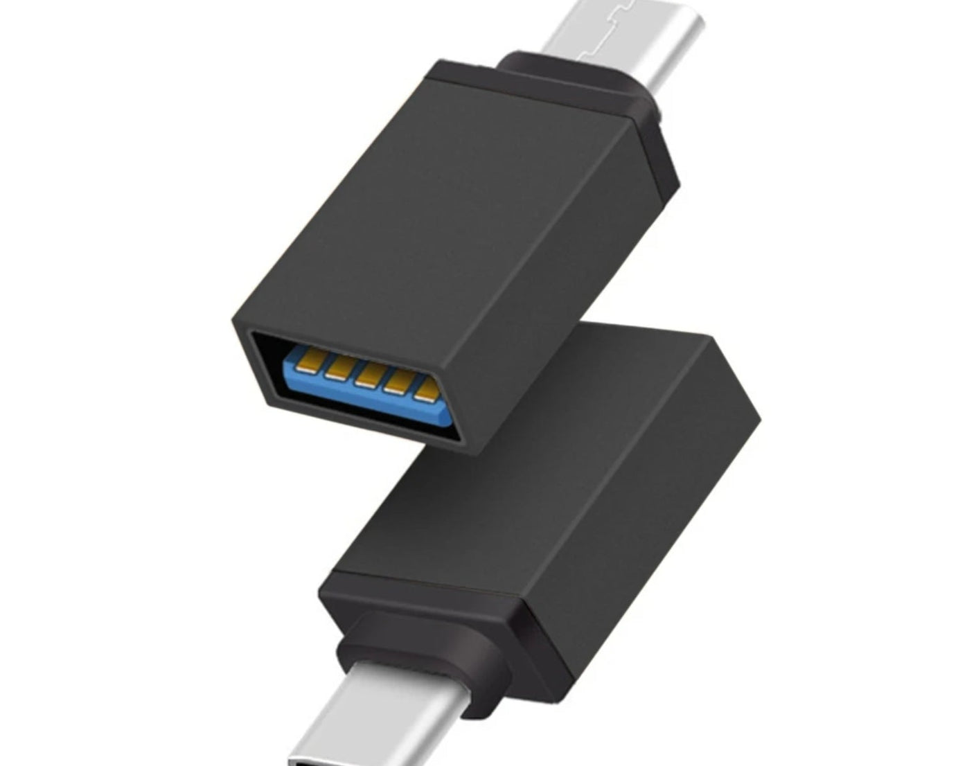 USB Type-C OTG adapter for connectivity.