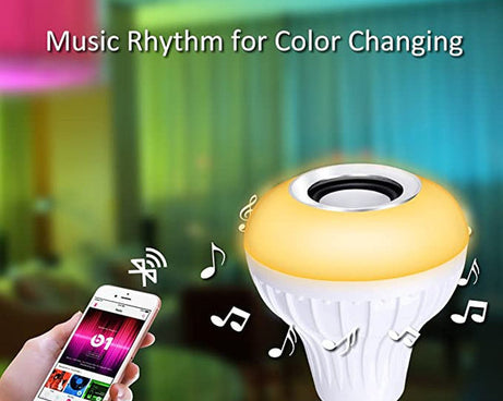 Smart LED bulb with Bluetooth connectivity and vibrant light options.