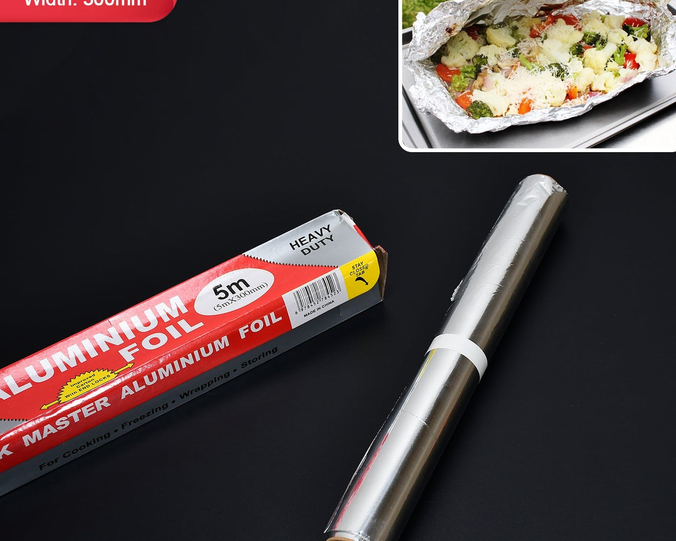Thick aluminum foil roll, suitable for baking and grilling