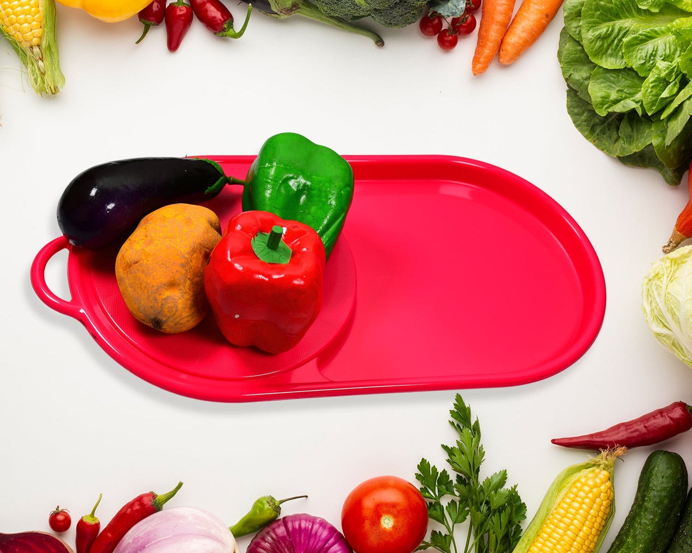 Cutting board tray for kitchen