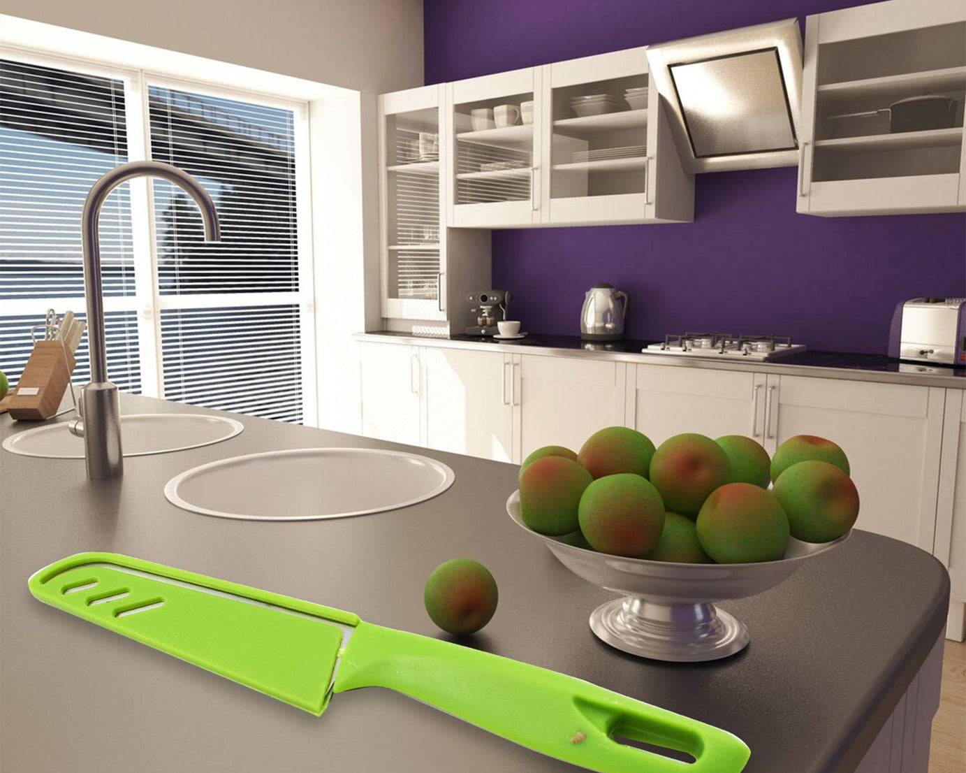 Multifunction Kitchen Tools Stainless Steel and Plastic Kitchen Knife and Scissor Ideal Accessory Set for Kitchen