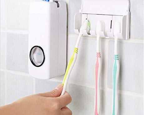 Toothpaste Dispenser & Tooth Brush Holder