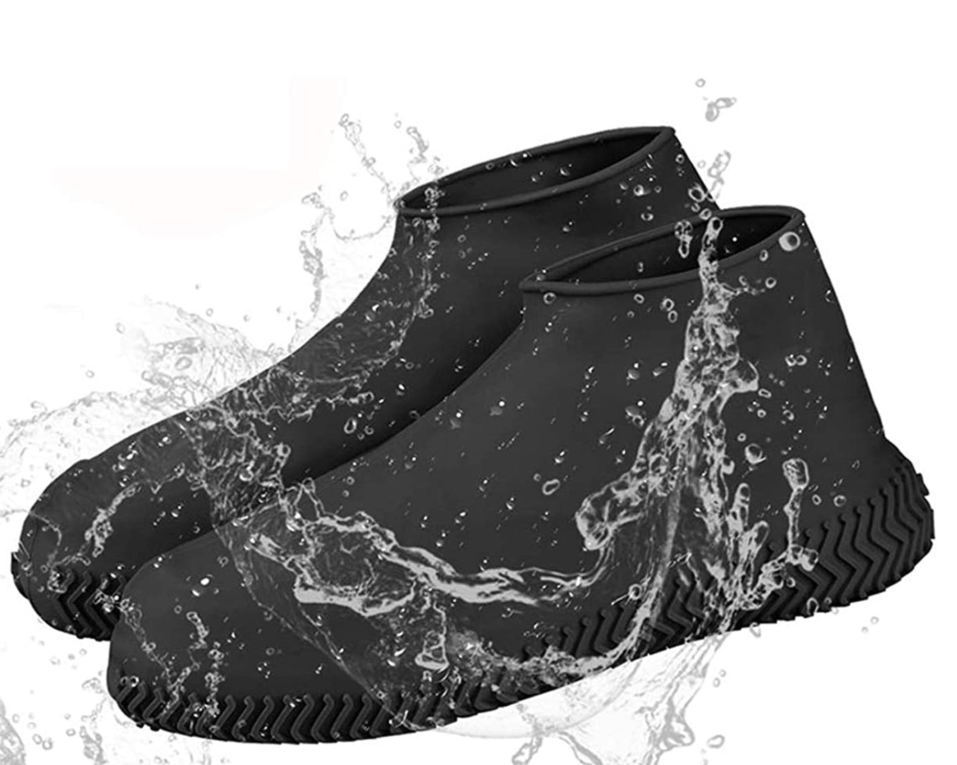 Black silicone rain boot cover