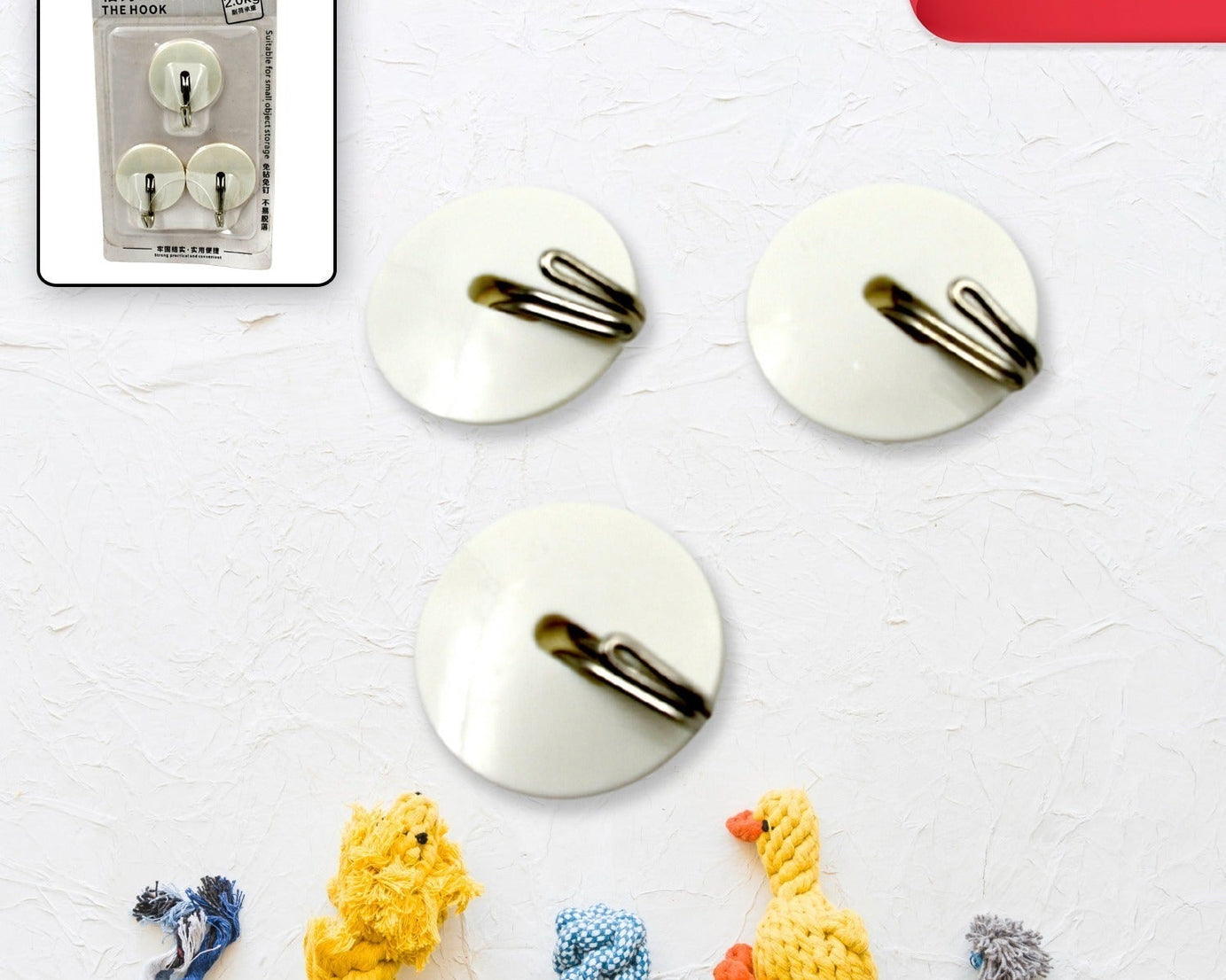 Strong Self-Adhesive Hooks (2 Pc): Heavy Duty, Waterproof, All-Purpose