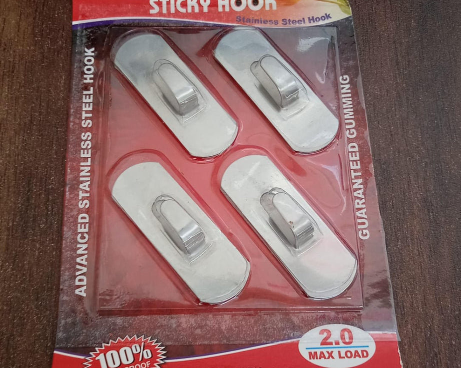 Self- Adhesive Hooks, Heavy Duty Wall Hooks Hangers Stainless Steel Waterproof Sticky Hooks for Hanging Robe Coat Towel Kitchen Bathroom and.