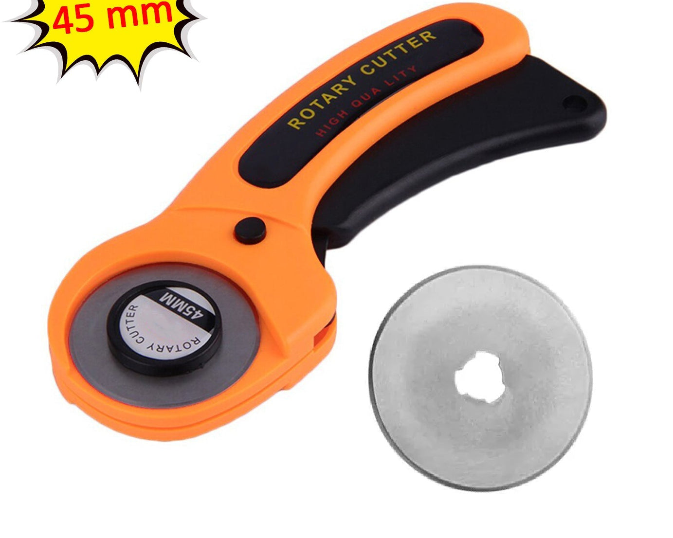 Manual sewing roller cutter with rotary blade for precise fabric cutting