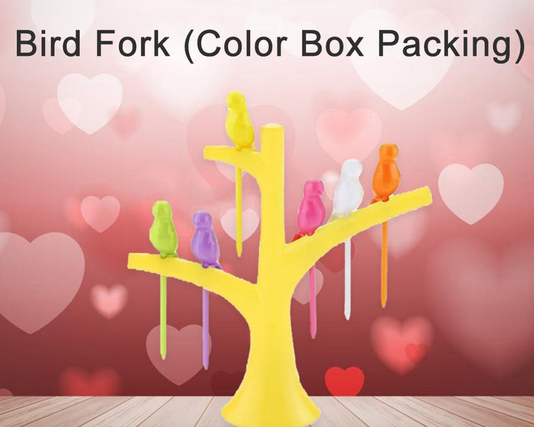 Colorful bird fork, fun for kids