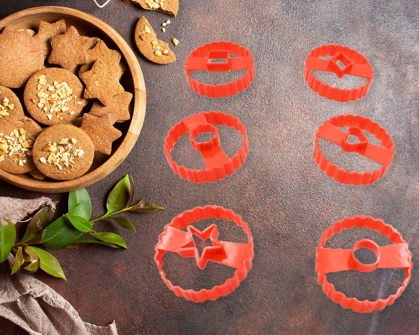 Cookie Cutters Set Plastic Easter Biscuit Cutting Tool for DIY Cake Decoration Fondant Biscuit Cookie Pastry Sandwich (6 Pc Set )