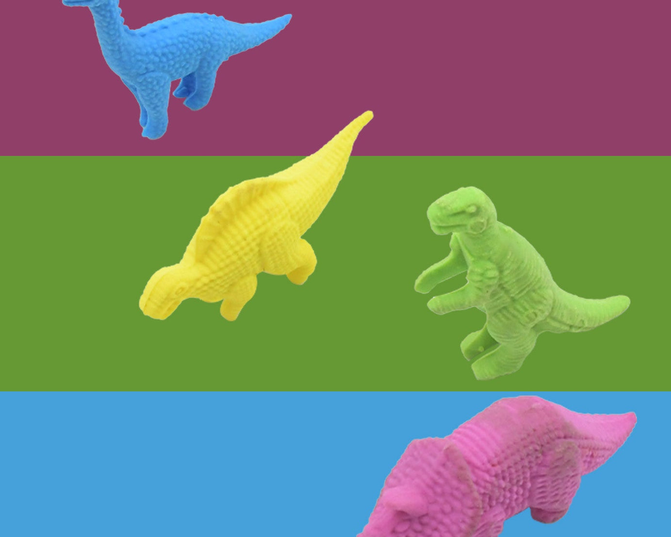 Small Dinosaur Shaped Erasers (4 Pc): Animal Erasers for Kids (School Supplies)
