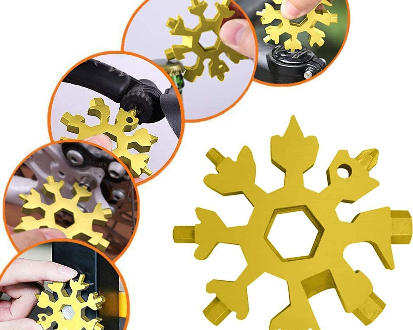 Durable & Portable 18 in 1 Snowflake Multi-Tool, Snowflake Bottle Opener Flat Phillips Screwdriver Kit Wrench