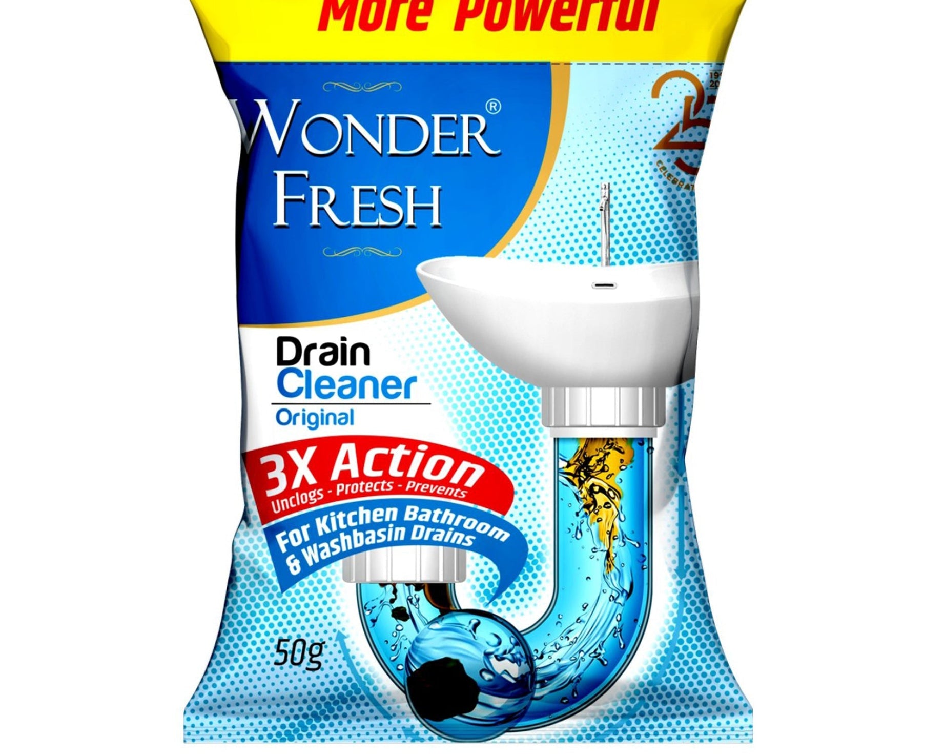 Drain cleaner powder for clogged sinks