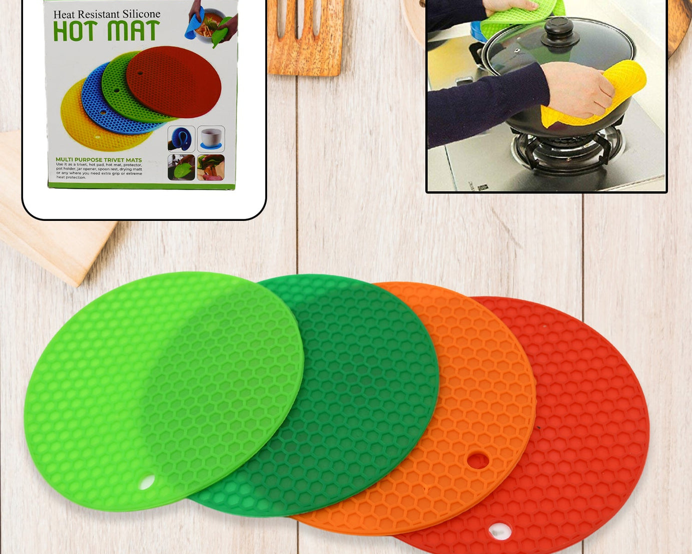 Silicone hot mat with non-slip surface
