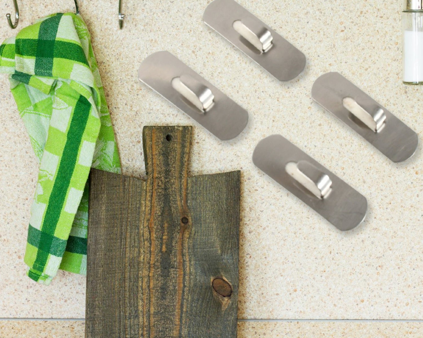 Self- Adhesive Hooks, Heavy Duty Wall Hooks Hangers Stainless Steel Waterproof Sticky Hooks for Hanging Robe Coat Towel Kitchen Bathroom and.