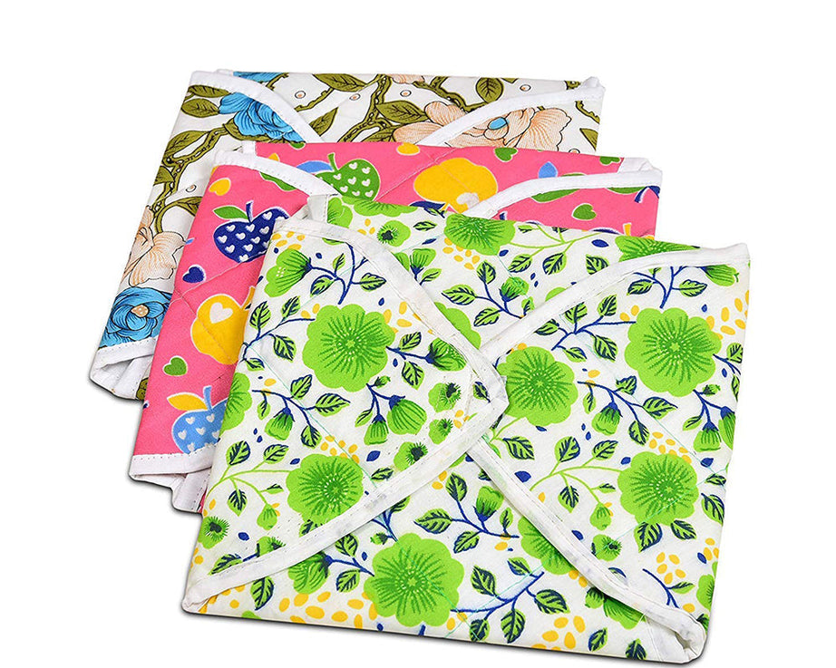 Square roti cover with attractive multi-color design.