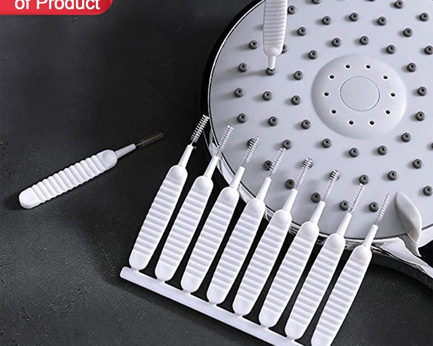 Reusable brush for cleaning shower nozzles