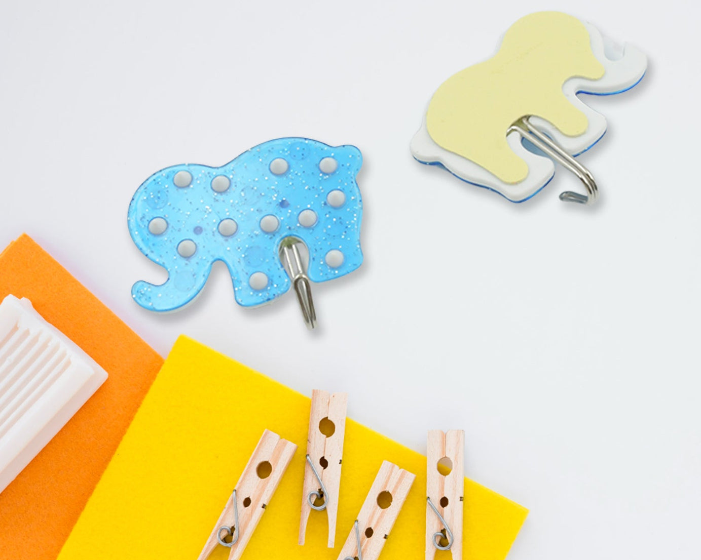 Strong Self-Adhesive Hooks (2 Pc): Heavy Duty, Waterproof, Multipurpose