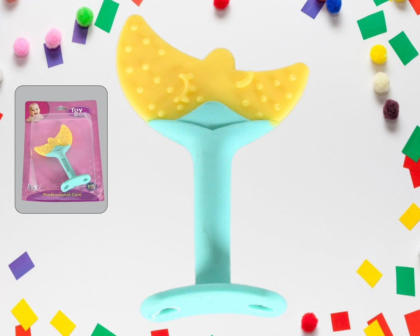 Baby Silicone Teether, Fruit Teether for Toddlers,100% Food Grade Silicone Teether, Non-Toxic & Latex Free Suitable for Kids Above 3 Months Sunflower, Moon Shape(1 Pc)