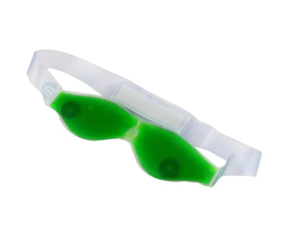 Eye mask with stick-on straps