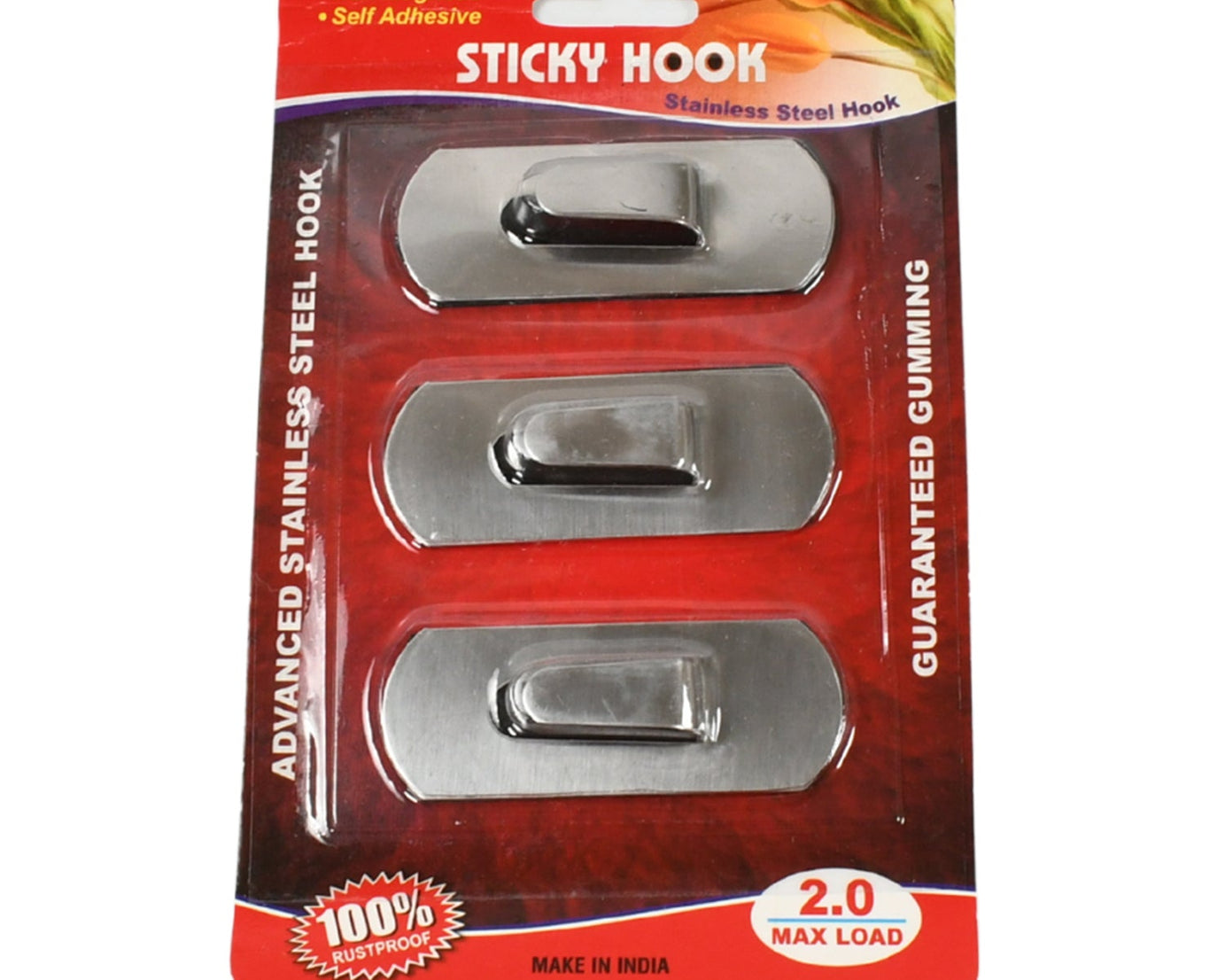 Self- Adhesive Hooks, Heavy Duty Wall Hooks Hangers Stainless Steel Waterproof Sticky Hooks for Hanging Robe Coat Towel Kitchen Bathroom and.