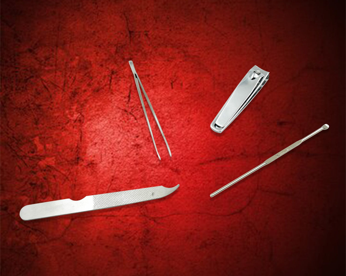 4-in-1 Nail Clipper Kit: Stainless Steel Tools, Manicure Set (Travel Case)