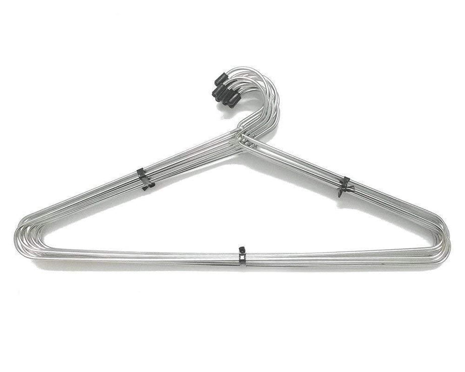 Heavy-duty stainless steel hangers for sturdy clothing support.