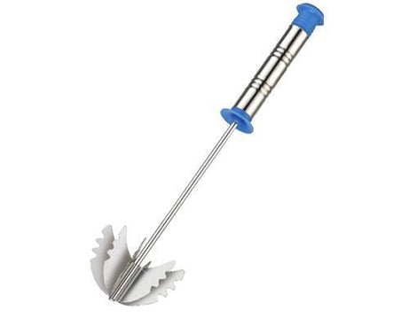 Stainless steel hand blender for mixing eggs, lassi, and buttermilk.