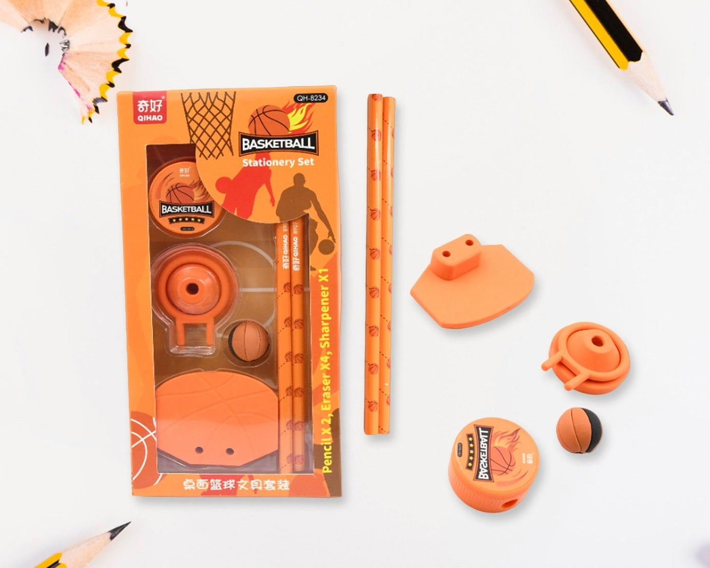 Stationary Kit Football & Basketball Theme Stationary Set For Kids, Pencil, Sharpener, Eraser Set For Kids, Boys & Girls, Birthday Return Gift Stationary Set
