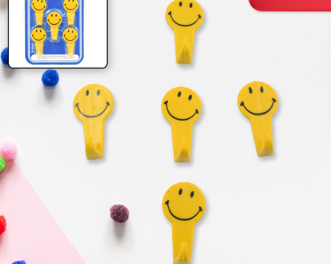 5 PC ADHESIVE HOOK FOR HOLDING STUFFS,KEY AND OTHER ITEMS