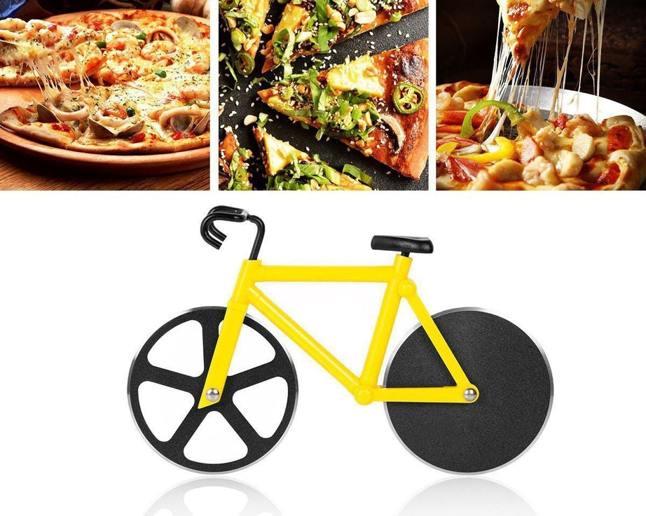 Bicycle Pizza Cutter (1 Pc): Stainless Steel, Unbreakable Handle