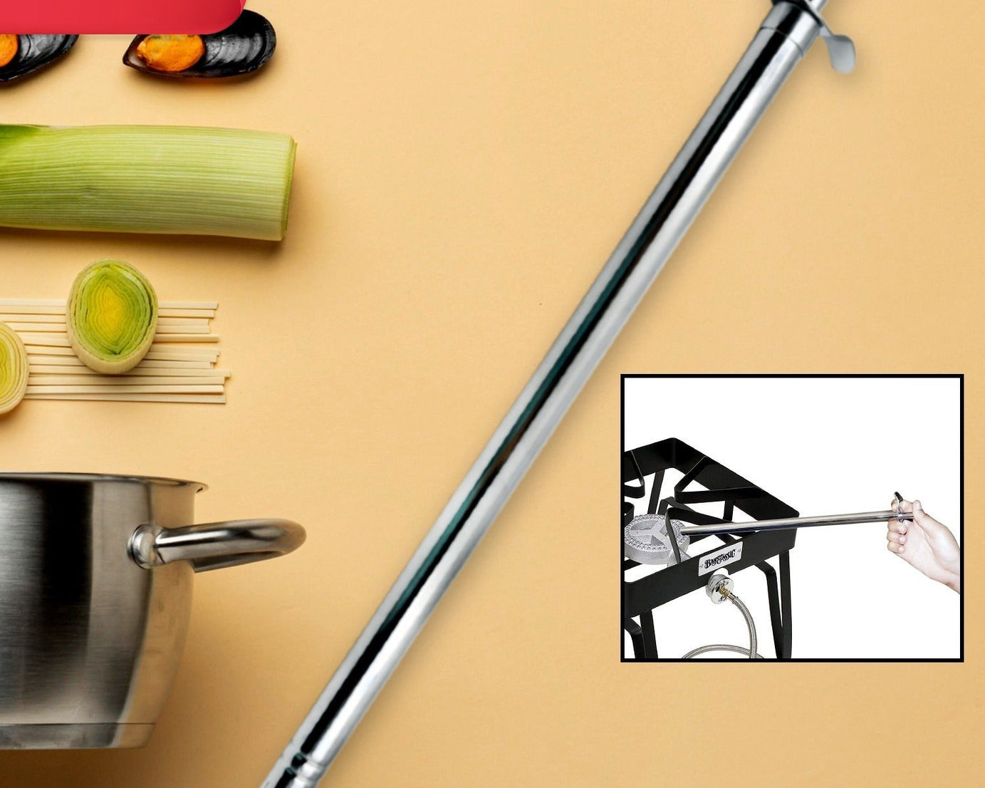 Big Stainless Steel Gas Lighter for Kitchen Gas Stove, Long Spark Lighter for Kitchen Stove, Unbreakable Lighters for Gas Stoves, Restaurants & Kitchen (31 Cm / 1 Pc)