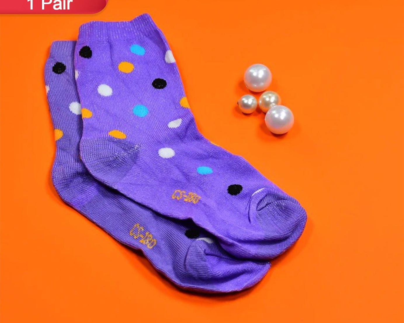 1 PAIR SOCKS PRINTED TRENDY MULTIPLE DESIGNER SOCKS  (1 Pc / Mix Design)