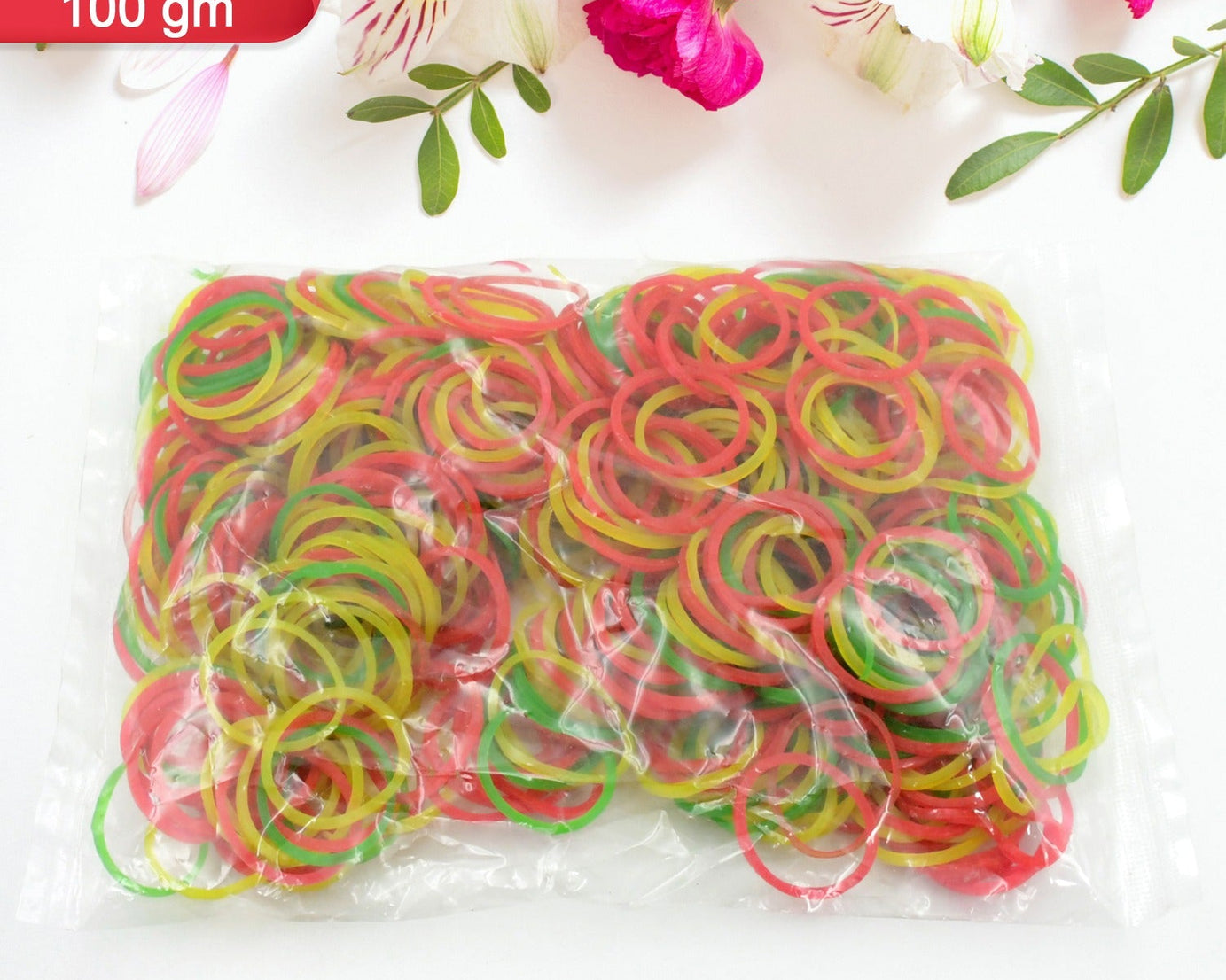 Strong & Reusable Rubber Bands: Multicolor for Office, Home & School (1.5 Inch 100 GM)