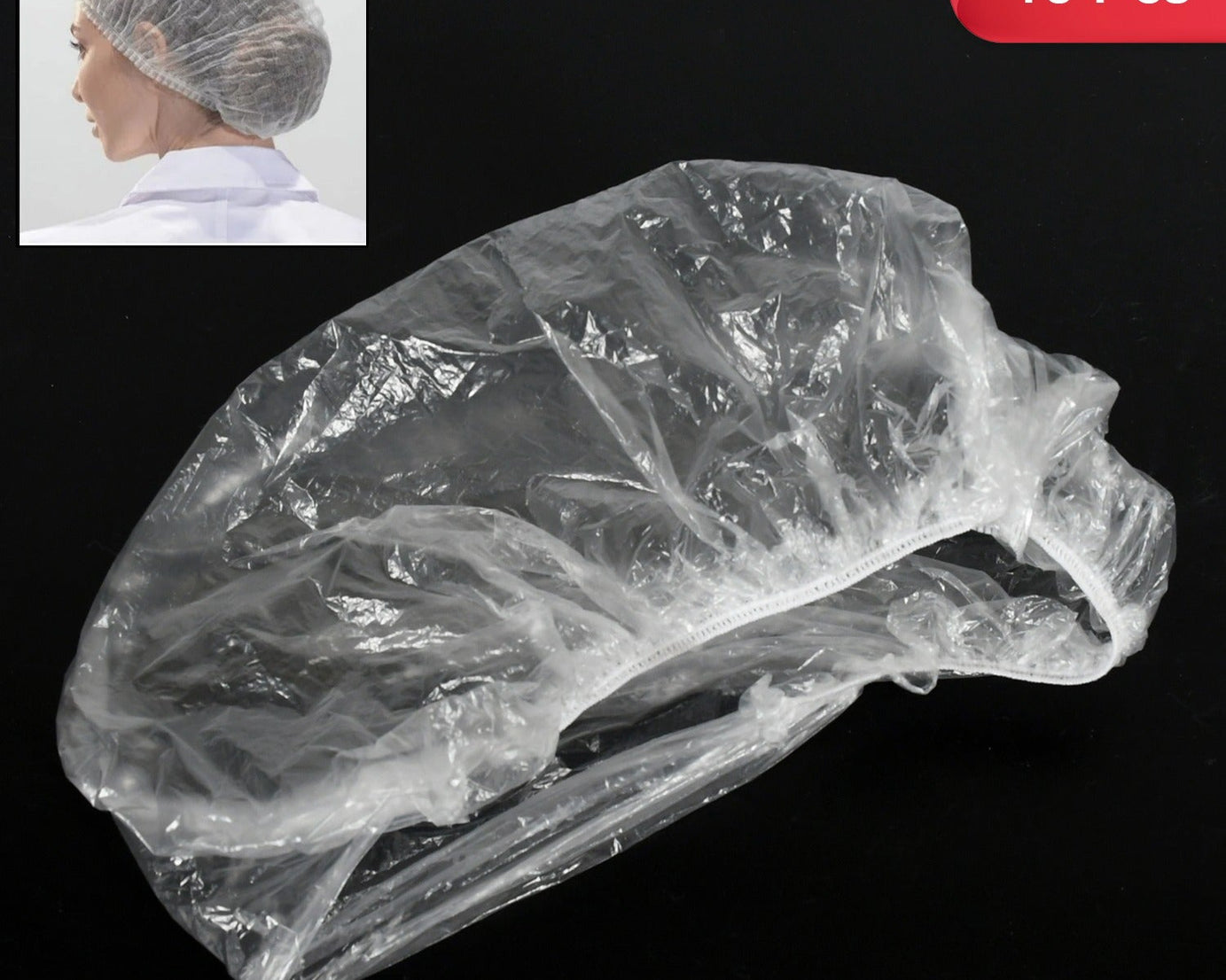 DISPOSABLE SHOWER CAPS FOR WOMEN LARGER THICKER WATERPROOF AND INDIVIDUALLY WRAPPED, PLASTIC ELASTIC HAIR BATH CAPS FOR HOTEL AND SPA, HAIR SALON, HOME USE, PORTABLE TRAVEL (10 Pc Set)